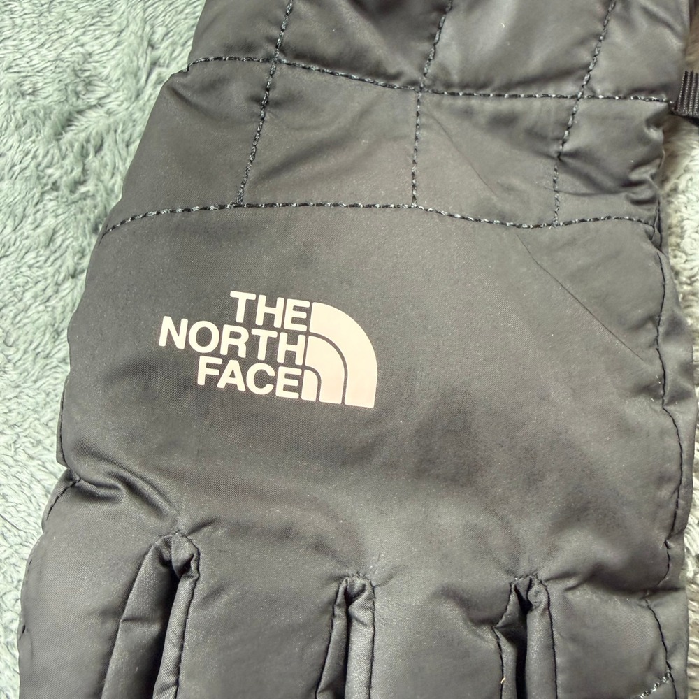 The North Face Womens Black Pink Quilted Faux Fur Lined Thermal Gloves Size M - Picture 5 of 10